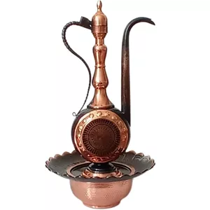 آفتابه لگن مسی ارتفاع 50 سانتی در مس نمونه زناجن خانمان مدل 345078