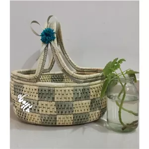 سبد پیکنیک حصیربافی مناسب برای تفریح و خرید خانمان مدل 346333