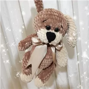 عروسک بافتنی هاپوی نرمالو ی مخملی مناسب برای سیسمونی کوچولو هاتون خانمان مدل 367497