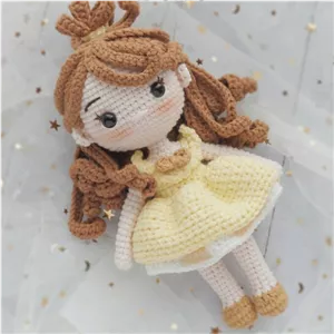 عروسک بافتنی دختر،پرنسس بلا،دخترانه، 22 سانتی متر،بافتی تمیز و حرفه ای خانمان مدل 368100