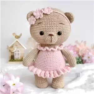 عروسک بافتنی خرس، 22 سانتی متر،بافتی تمیز و حرفه ای خانمان مدل 373437