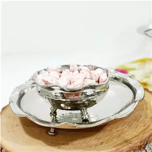 پیش دستی مسی 12 تا باهم روکش کروم ارسال رایگان خانمان مدل 343051
