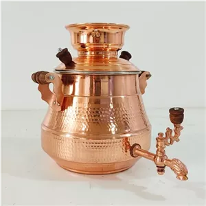سماور مسی 3 لیتری روگازی رنگ ثابت زنجان خانمان مدل 344078