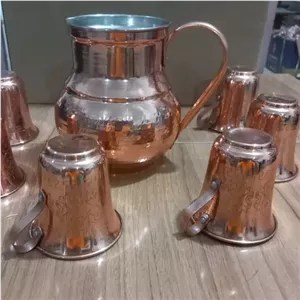 پارچ و لیوان مسی زنجان رنگ ثابت ارسال رایگان خانمان مدل 342769