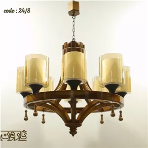 لوستر چوبی 8 شعله مدل سپنتاشرکتی نارون خانمان مدل 349903