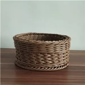 سبد حصیری بافت گردابعاد20 در ارتفاع 10 مناسب میوه یا نظم دهنده خانمان مدل 350259