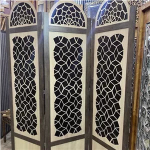 پاراوان ام دی اف طرحدار زمینه مخمل خانمان مدل 319399