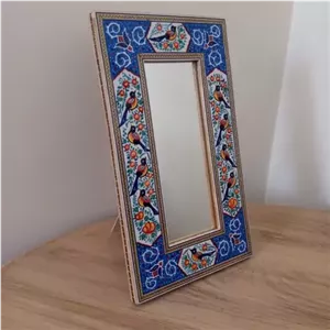 آئینه خاتم کاری و مینیاتور 20 در 34 سانتی متری خانمان مدل 349805 