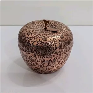 قندان مسی طرح سیب قلم زنی سایز3 نانو شده خانمان مدل 339870 