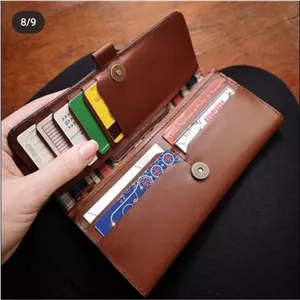 کیف پول و موبایل چرم طبیعی دست دوز کد5115 خانمان مدل 360183