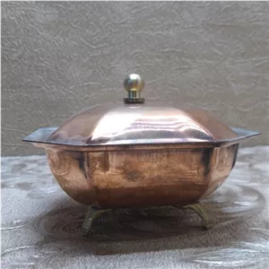 صنایع دستی قندان هشت ضلعی مسی خانمان مدل 340100 