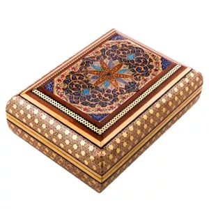 جعبه جواهر خاتم کاری اعلا سایز 10در15 استاد قضاوی خانمان مدل 345547