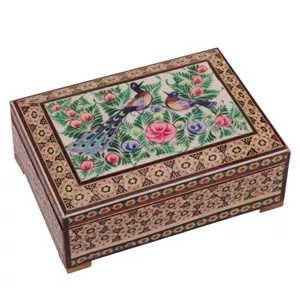 جعبه جواهر خاتم کاری سایز 10در15 سانت خانمان مدل 347163