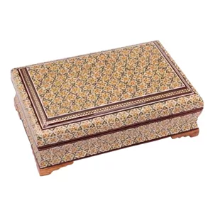 جعبه جواهر خاتم کاری مدل تمام خاتم سایز 12در18 سانت خانمان مدل 346303