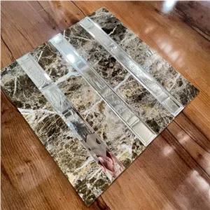 تایل بین کابینت کامپوزیتی s18 طرح سنگ و آینه خود چسب خانمان مدل 336358