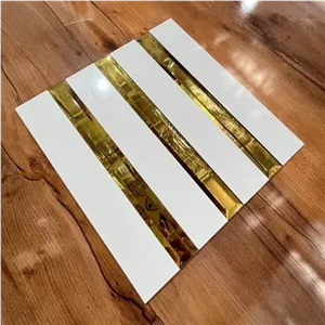تایل بین کابینتی کامپوزیتی c11 طرح سفید ساده با آینه خود چسب خانمان مدل 336360