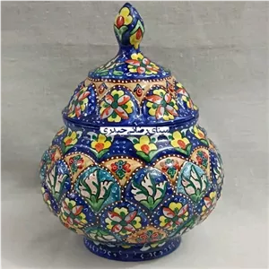 قندان مسی مینا کاری سایز 16 خانمان مدل 338645 