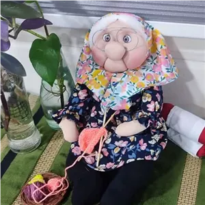 عروسک ننه جون در حالت نشسته بسیار زیبا مناسب شب یلدا،هدیه روز مادر ،دکوریو ......در حالت نشسته 27 سانت .چشم رز ینی خانمان مدل 372821