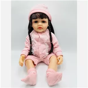 عروسک نوزادی سیلیکونی مدل Fashion Doll - لباس صورتی شیک و جزئیات طبیعی خانمان مدل 370017