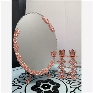 آینه شمعدون آبکاری مسی خانمان مدل 338994