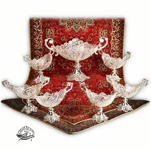 ست هفت پارچه کشکول پایه دار ملیله کاری خانمان مدل 344953