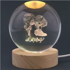 گوی چراغ دار زیر چوبی 8cm خانمان مدل 325061