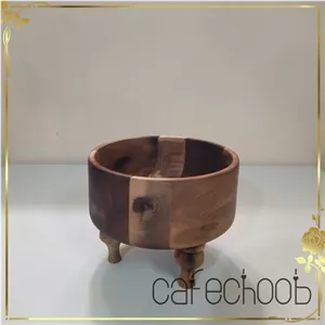 آجیل خوری خراطی چوب گردو سه پایه خانمان مدل 349527 