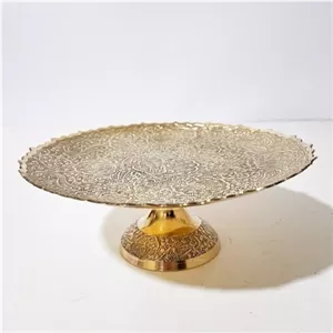 شیرینی خوری برنجی هندی قطر 20 سانت با طرح طاووس باقلوا خوری برنجی خرما خوری برنجی شیرینی خوری برنز مناسب استفاده دائم خانمان مدل 339374 
