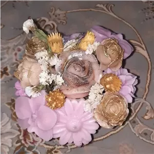 سبد شمع گل با تنوع رنگ خانمان مدل 336123