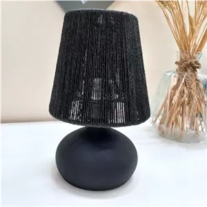 آباژور رومیزی رافیا مشکی خانمان مدل 324635
