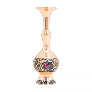 گلدان ترکیبی الماس تراش و مس و پرداز سرمه ای سایز 25 - اصفهان خانمان مدل 340395