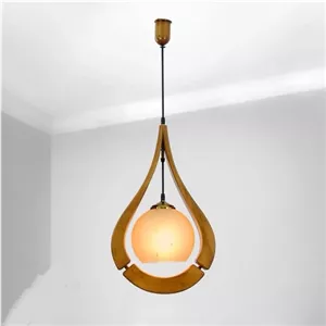 لوستر تک شعله چوبی دارکار مدل اشک خانمان مدل 347967