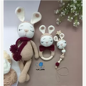 ست جغجغه.عروسک و بندپستونک خرگوش خانمان مدل 373776