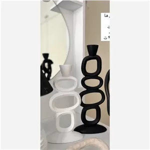 جاشمعی زنجیری سفید مشکی پلی استر خانمان مدل 331746