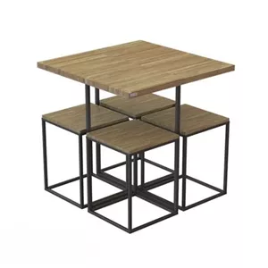 میز صندلی کم جا چوب فلز مدل لارا با ارسال از کرج خانمان مدل 330326