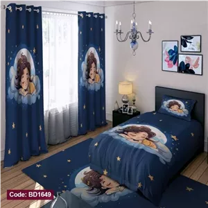 سرویس رو تختی چاپی دخترانه شب و ستاره کد bd1649 خانمان مدل 327897