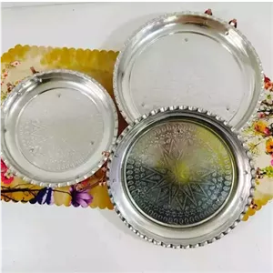 مجمع مسی قطر 41 پایه دار و گوشواره دار داخل قلع طرح ترمه خانمان مدل 338076
