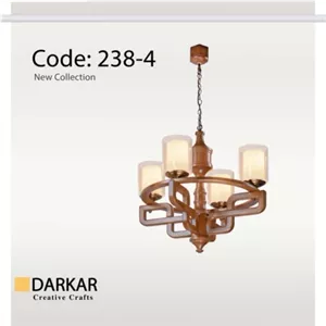 لوستر4 شعله چوبی دارکار مدل روژان خانمان مدل 349442