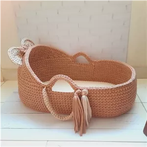کریر نوزاد،سبد حمل نوزاد،کریر دستبافت،کریر تریکو بافی،بافته شده با کفی نشکن و قابل شستشو،کاملا ایمن و محکم خانمان مدل 359216