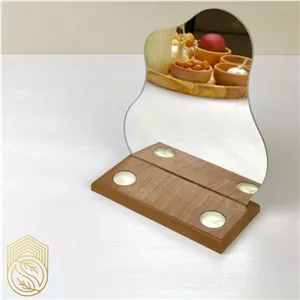 آینه پایه چوبی رومیزی مدل دفرمه هفت سین sh318 خانمان مدل 337020