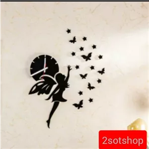 ساعت دیواری استیکری پدیده مدل فرشته خانمان مدل 340549