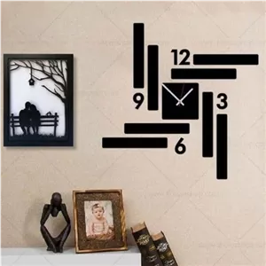 ساعت پلکسی طرح آرتمیس رنگ مشکی سایز 60 در 60 خانمان مدل 345392