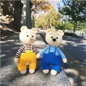 عروسک دستبافت خرس ،قد 25سانت..قیمت یک عدد خانمان مدل 369440