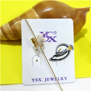 گوشواره کراس برند YSX از جنس مس و روکش طلا رنگ ثابت طرح پروانه کد 155 خانمان مدل 339631
