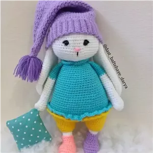 عروسک بافتنی خرگوش خوابالو خانمان مدل 367337