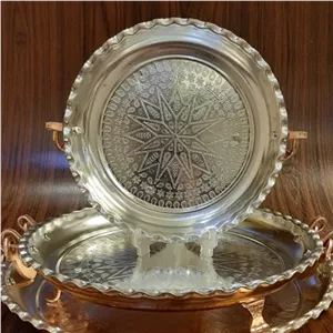 دیس مسی پایه دار طرح ترمه قطر 30 خانمان مدل 337865