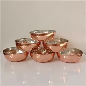 کاسه سوپ خوری مسی ته گرد نانو شده 6 عددی خانمان مدل 337762