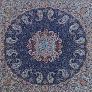 رومیزی ترمه طرح نسترن رنگ سرمه ای با کیفیت عالی خانمان مدل 359774