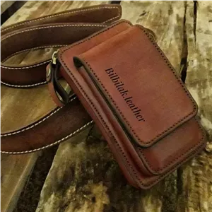 کیف کمری موبایل چرم طبیعی گاوی بدون کمربند خانمان مدل 365867
