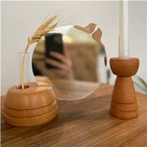 آینه چوبی راش طرح ساده خانمان مدل 338798